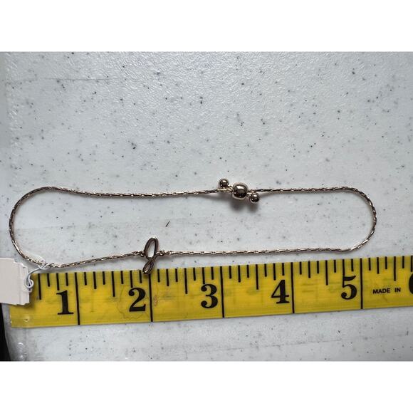 Crown & Ivy Initial 'J' Slider Bracelet Gold Tone NEW! - Picture 5 of 5